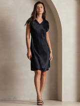 [Black] SilkSilky-AU Sleeveless V Neck Dress 005