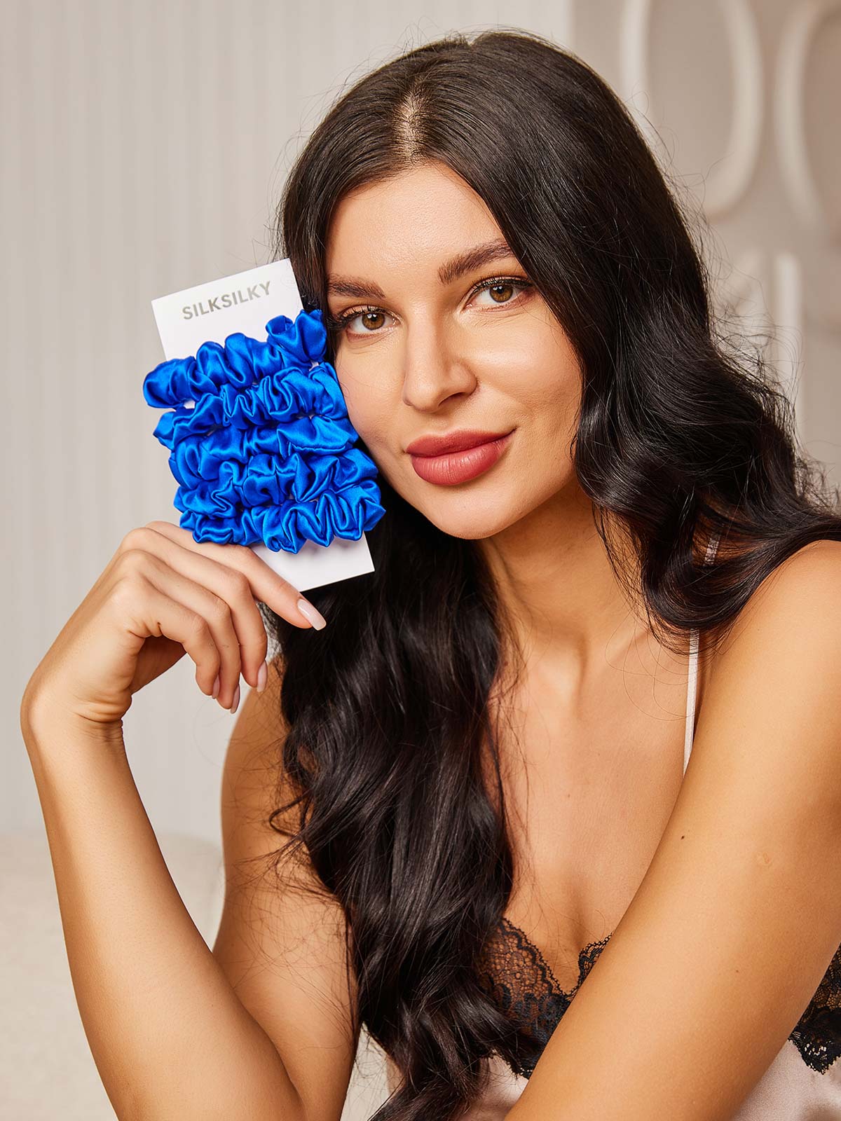 [Blue] SilkSilky-AU 19Momme Pure Silk Scrunchie 001