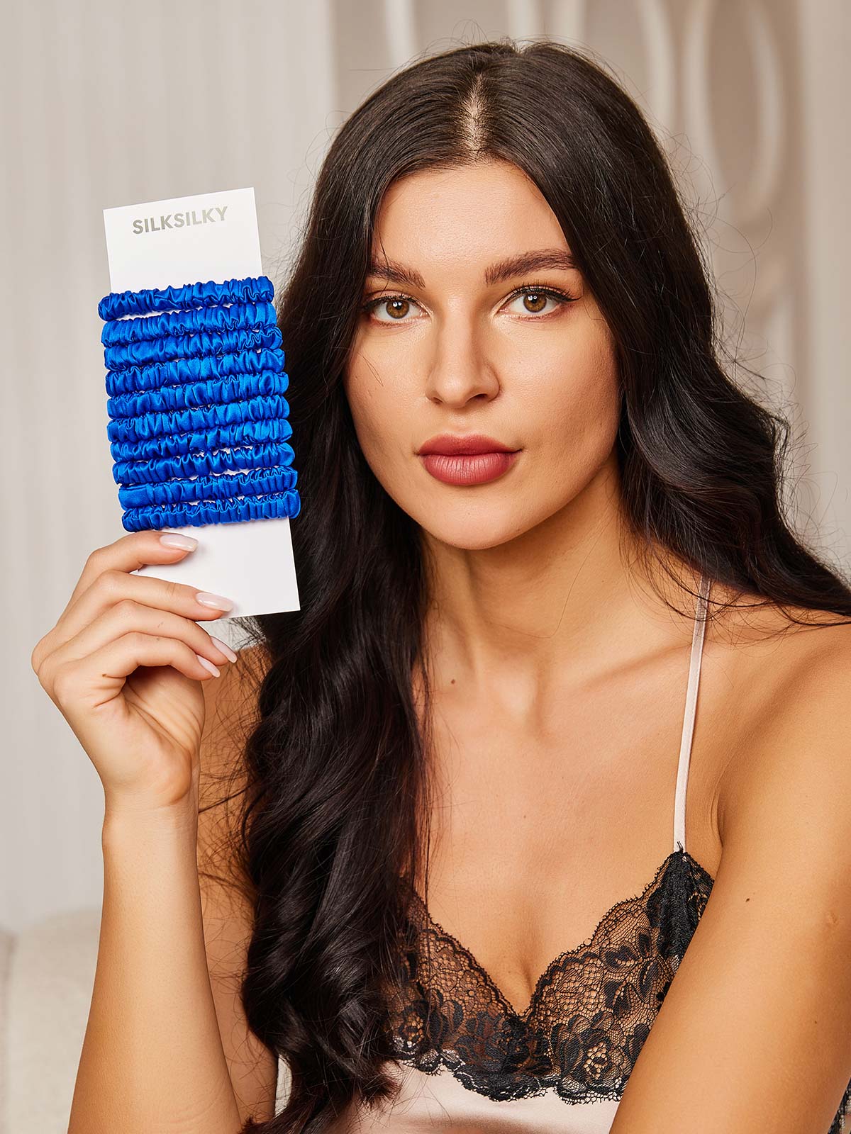 [Blue] SilkSilky-AU 19Momme Pure Silk Scrunchie 002