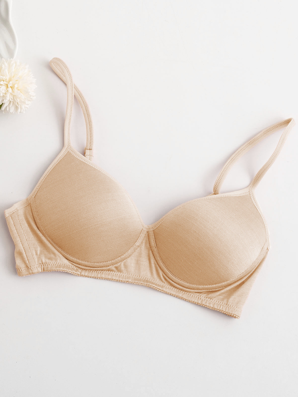 [Brown] SilkSilky-AU Silk Knitted Bra 005