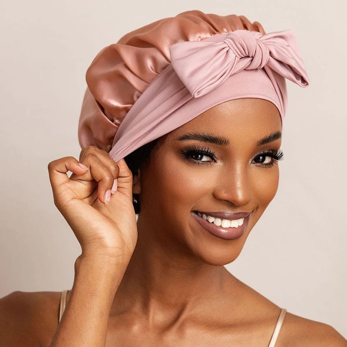 SilkSilky-AU Pure Silk Sleep Cap Pink 001