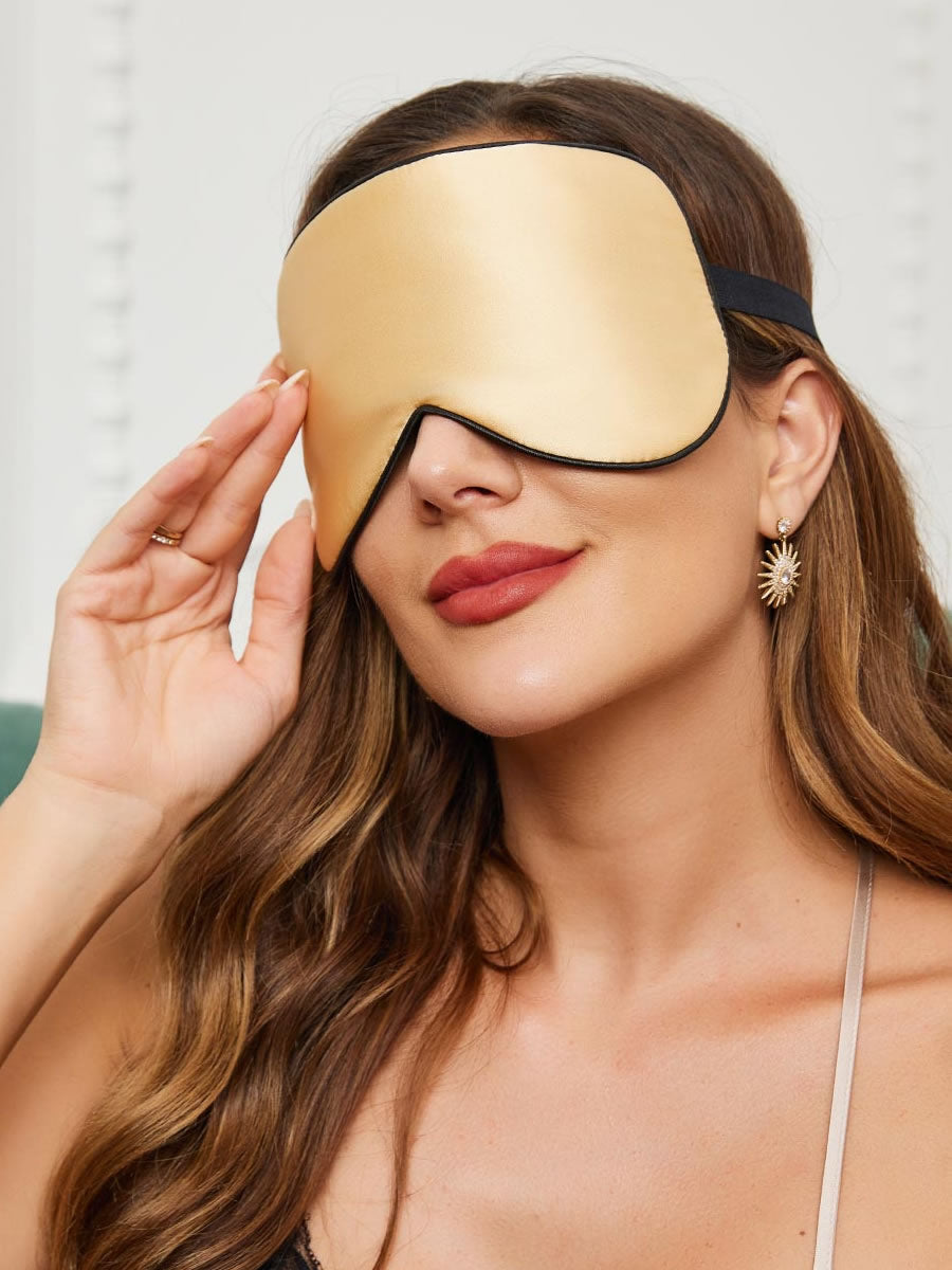 [Champagne] SilkSilky-AU 19Momme Pure Silk Eye Mask 001