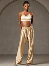 [Champagne] SilkSilky-AU 19Momme Silk Womens Pants 003,