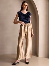 [Champagne] SilkSilky-AU 19Momme Silk Womens Pants 007,