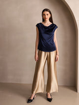 [Champagne] SilkSilky-AU 19Momme Silk Womens Pants 008,