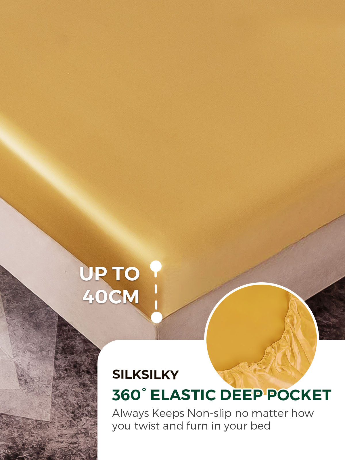 [Champagne] SilkSilky-AU 22Momme Pure Silk Bedding Set 004