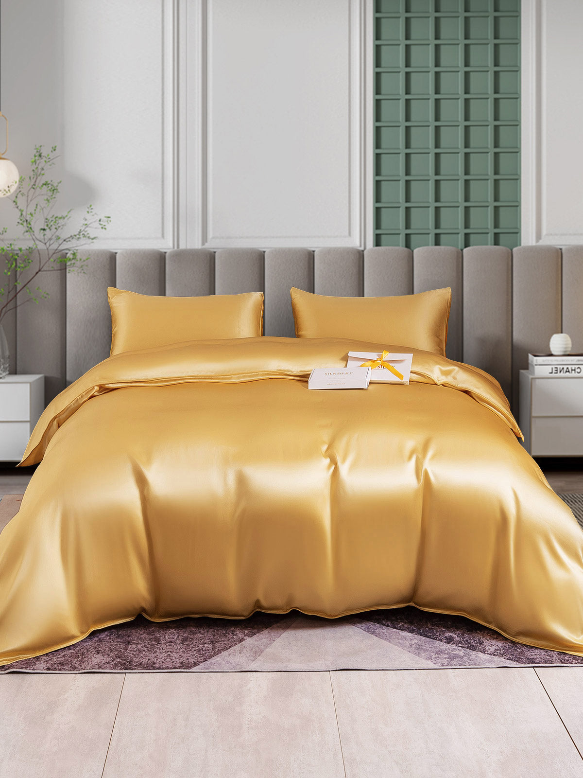 [Champagne] SilkSilky-AU 25Momme Pure Silk Bedding Set 002