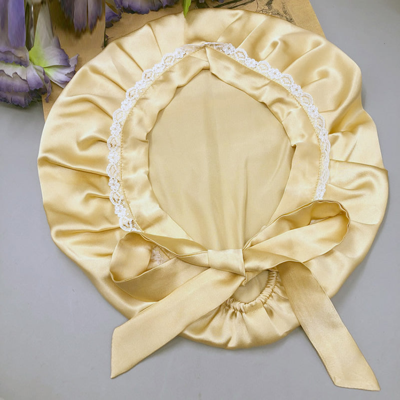 [Champagne] SilkSilky-AU Pure Silk Sleep Cap 003