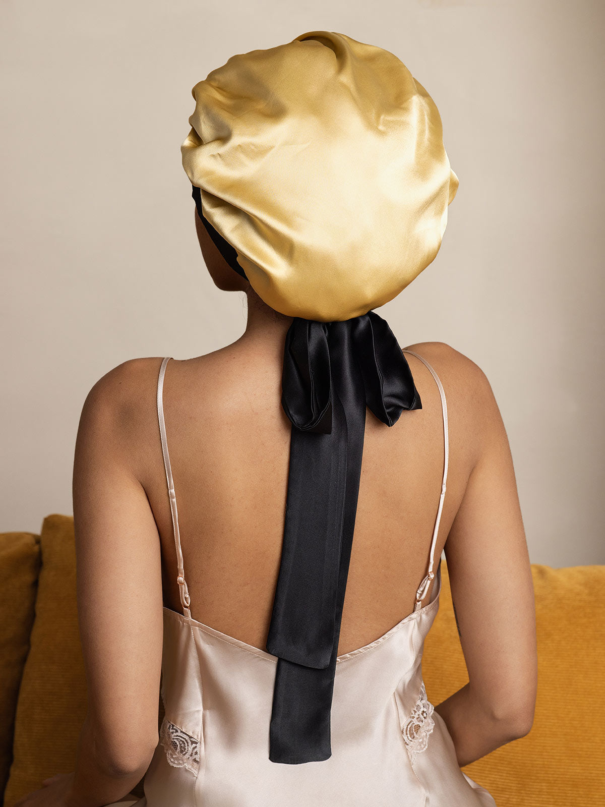 [Champagne] SilkSilky-AU Pure Silk Sleep Cap 007