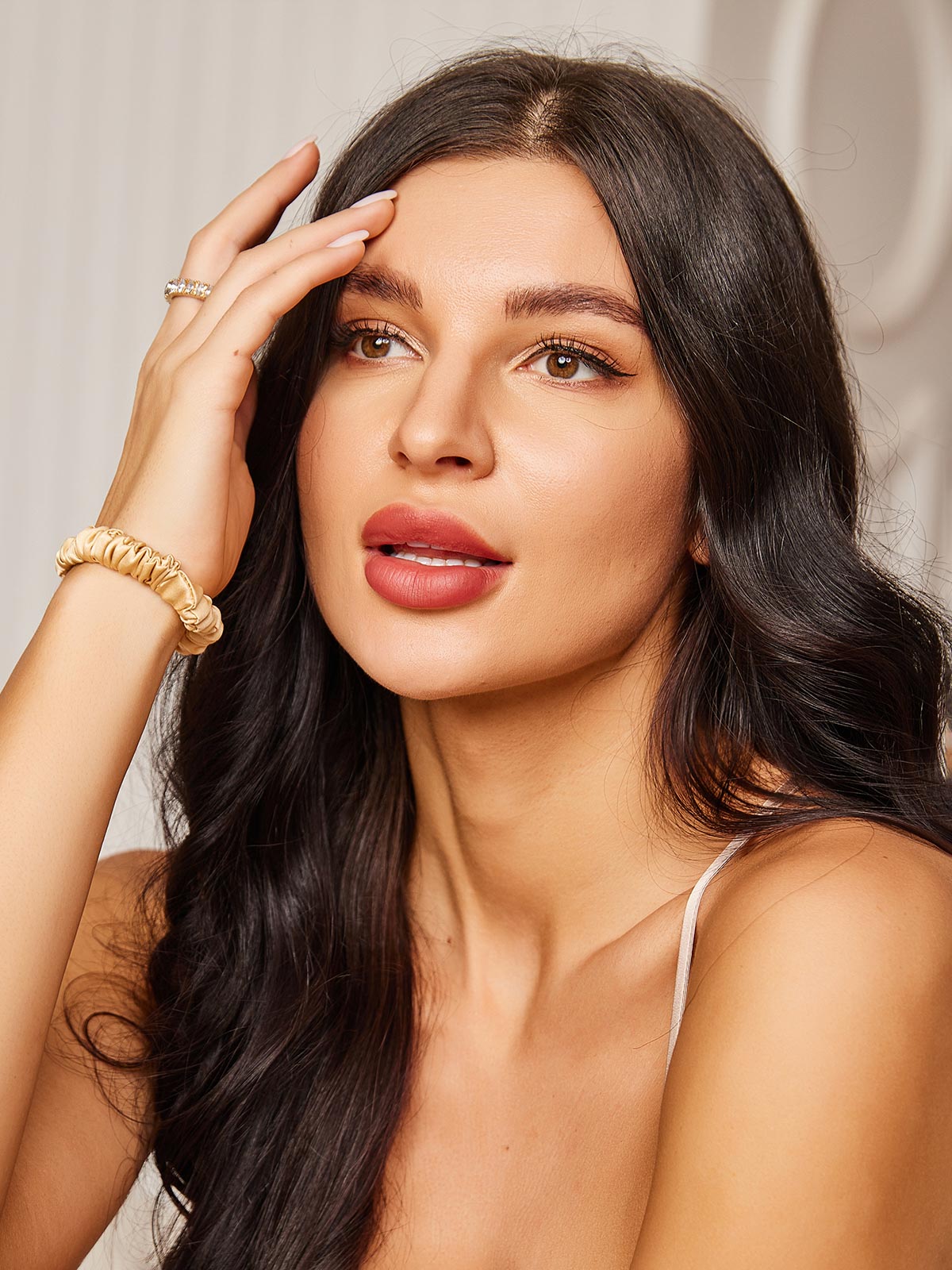 [Champagne] SilkSilky-AU 19Momme Scrunchie 002