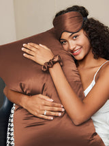 [Coffee] SilkSilky-AU 19Momme Pure Silk Pillowcase Set 003