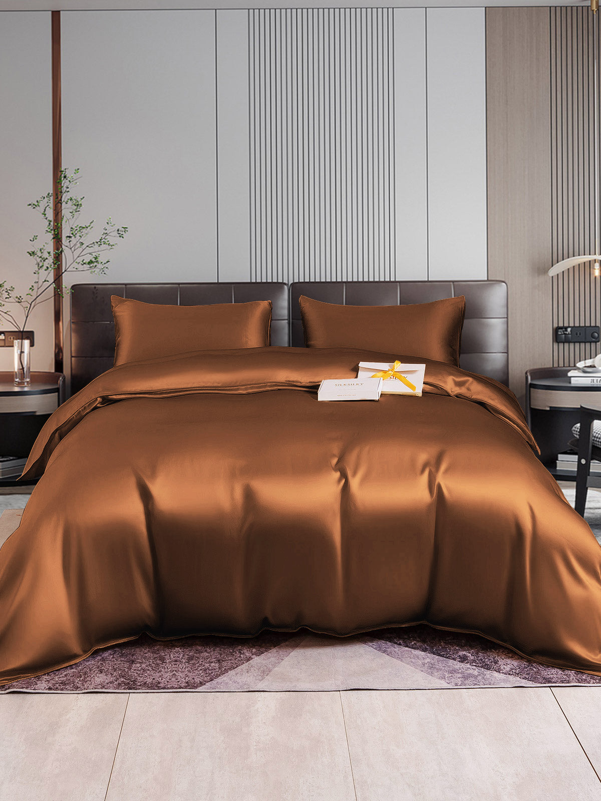 [Coffee] SilkSilky-AU 22Momme Pure Silk Bedding Set 001