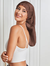 [Coffee] SilkSilky-AU Pure Silk Sleep Cap 004