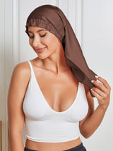 [Coffee] SilkSilky-AU Pure Silk Sleep Cap 005