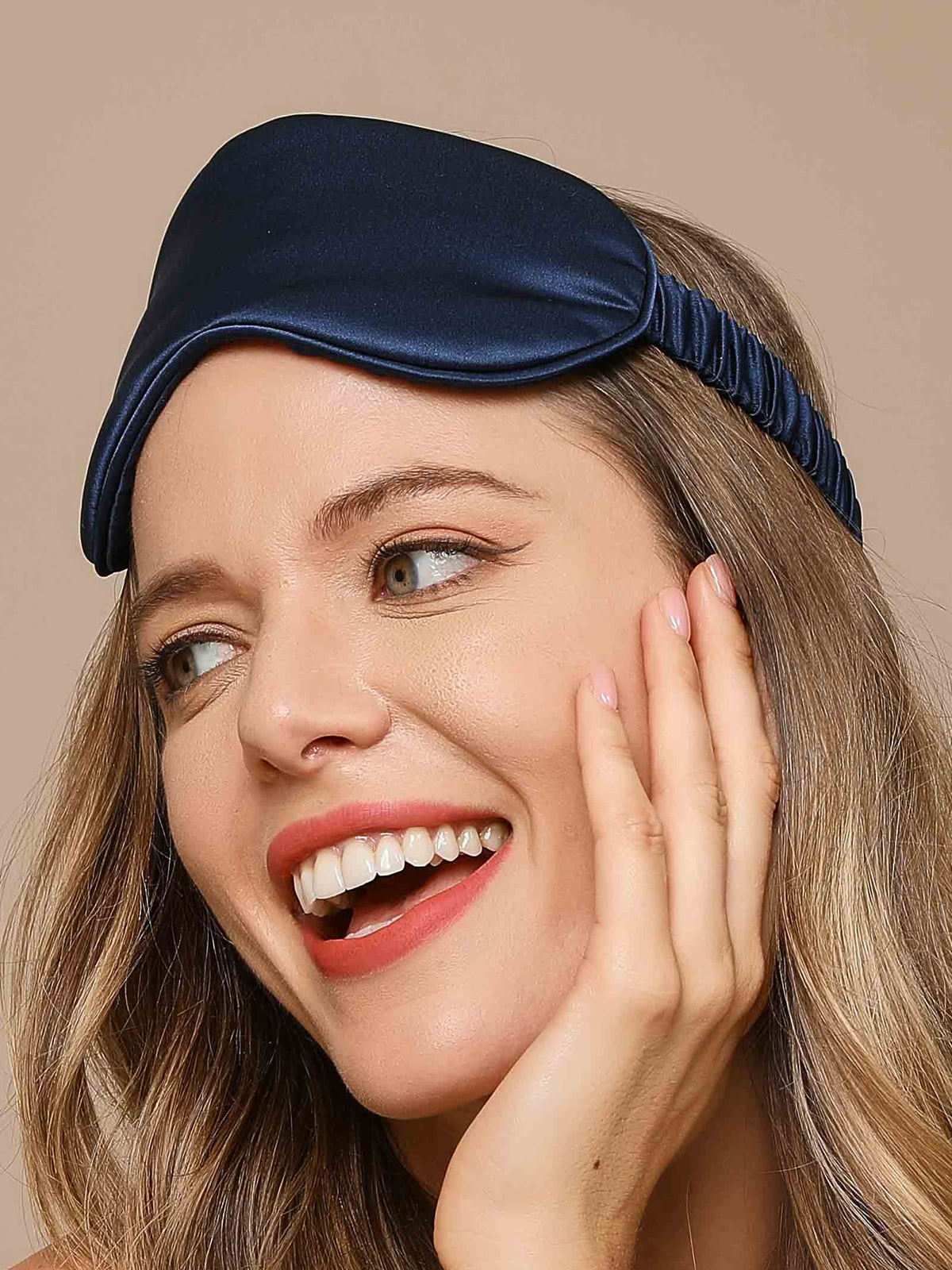 [Dark Blue] SilkSilky-AU 19Momme Pure Silk Eye Mask 001