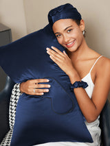 [Dark Blue] SilkSilky-AU 19Momme Pure Silk Pillowcase Set 001