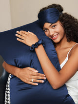 [Dark Blue] SilkSilky-AU 19Momme Pure Silk Pillowcase Set 001