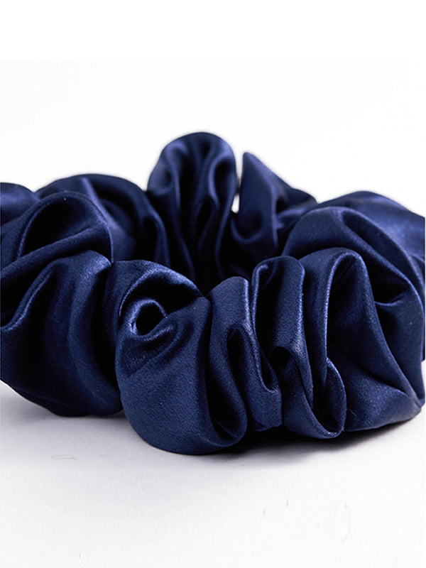 [Dark Blue] SilkSilky-AU 19Momme Pure Silk Scrunchie 005