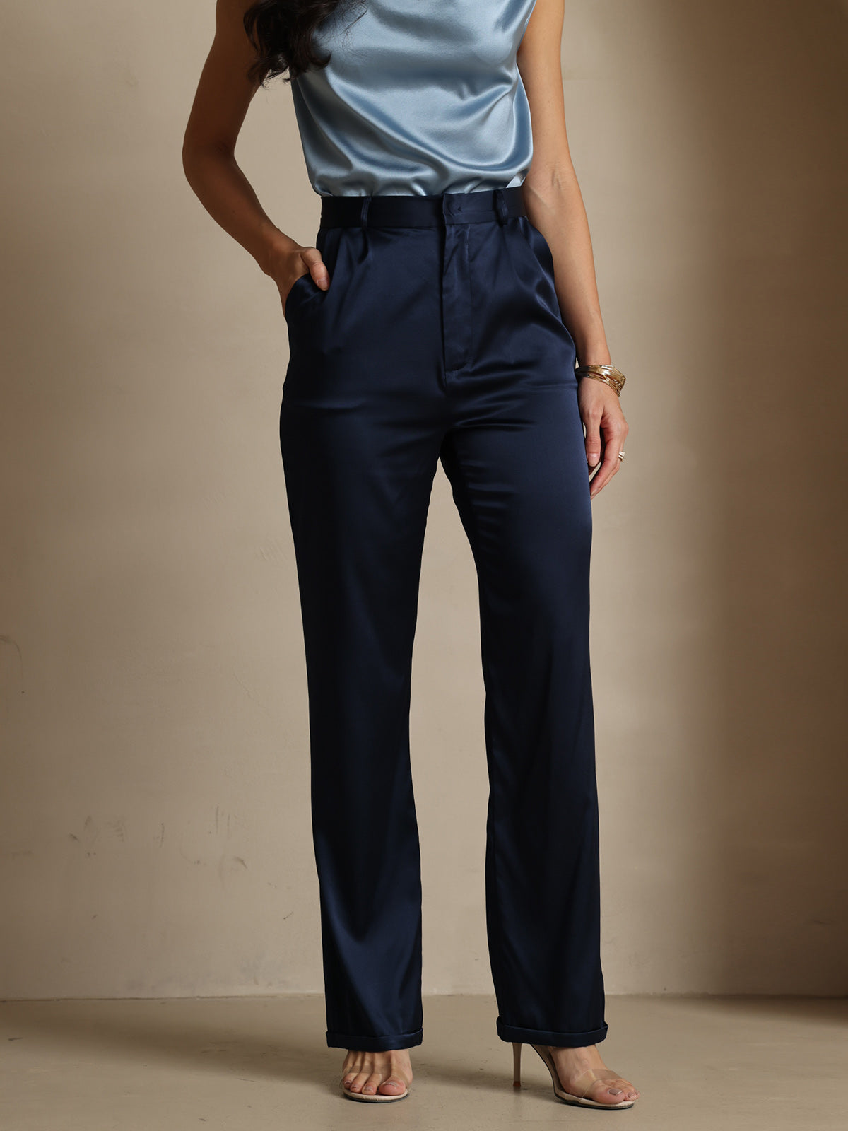 [Dark Blue] SilkSilky-AU 19Momme Silk Womens Pants 001