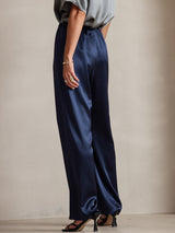 [Dark Blue] SilkSilky-AU 19Momme Silk Womens Pants 002,