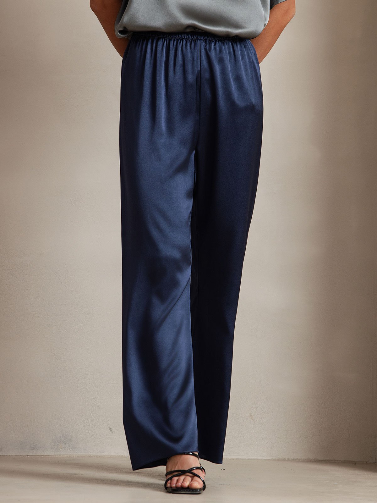 [Dark Blue] SilkSilky-AU 19Momme Silk Womens Pants 003