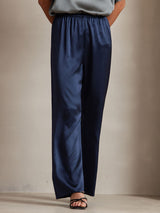 [Dark Blue] SilkSilky-AU 19Momme Silk Womens Pants 003,