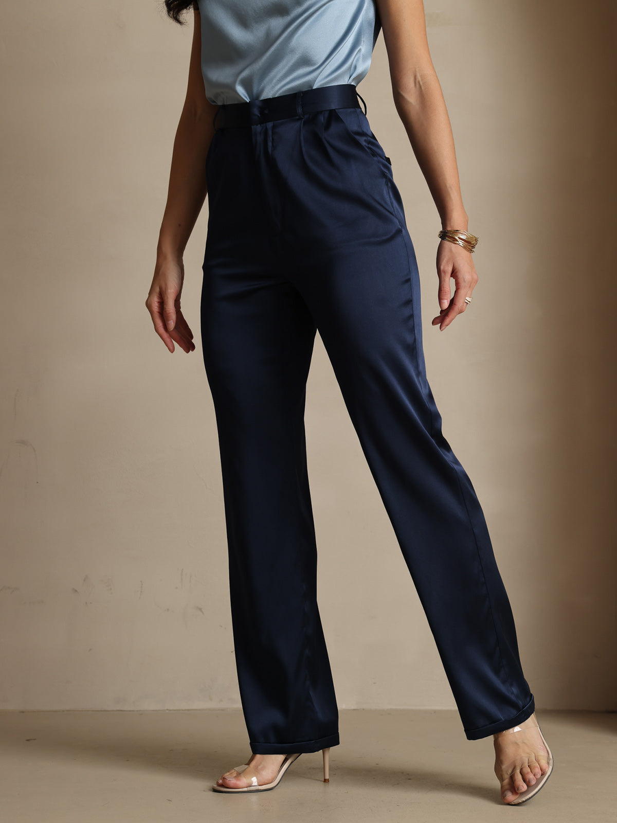 [Dark Blue] SilkSilky-AU 19Momme Silk Womens Pants 004