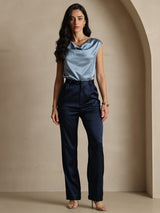[Dark Blue] SilkSilky-AU 19Momme Silk Womens Pants 005