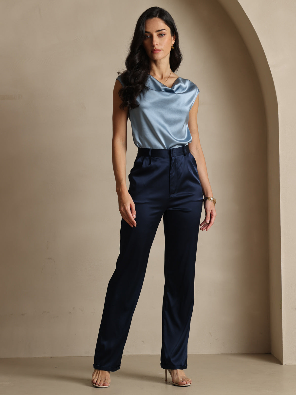 [Dark Blue] SilkSilky-AU 19Momme Silk Womens Pants 006