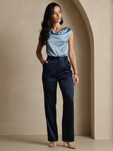 [Dark Blue] SilkSilky-AU 19Momme Silk Womens Pants 007