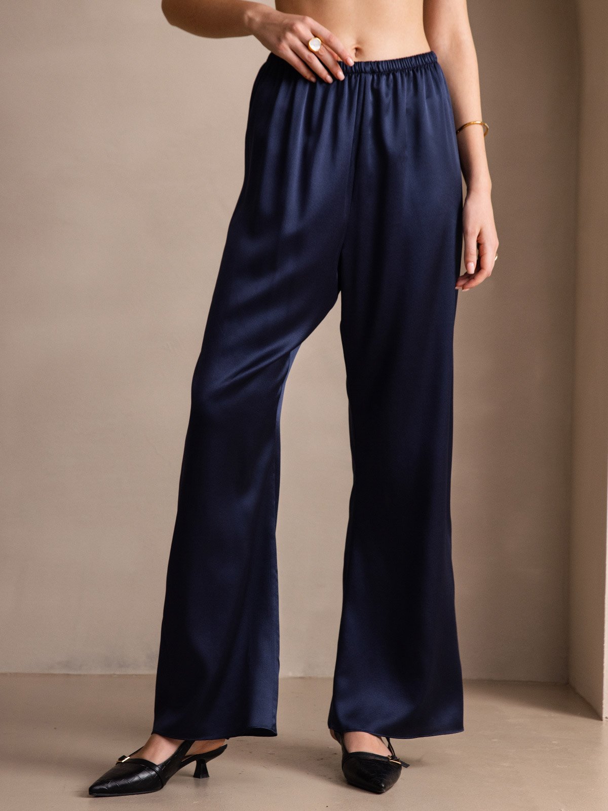 [Dark Blue] SilkSilky-AU 19Momme Silk Womens Pants 007