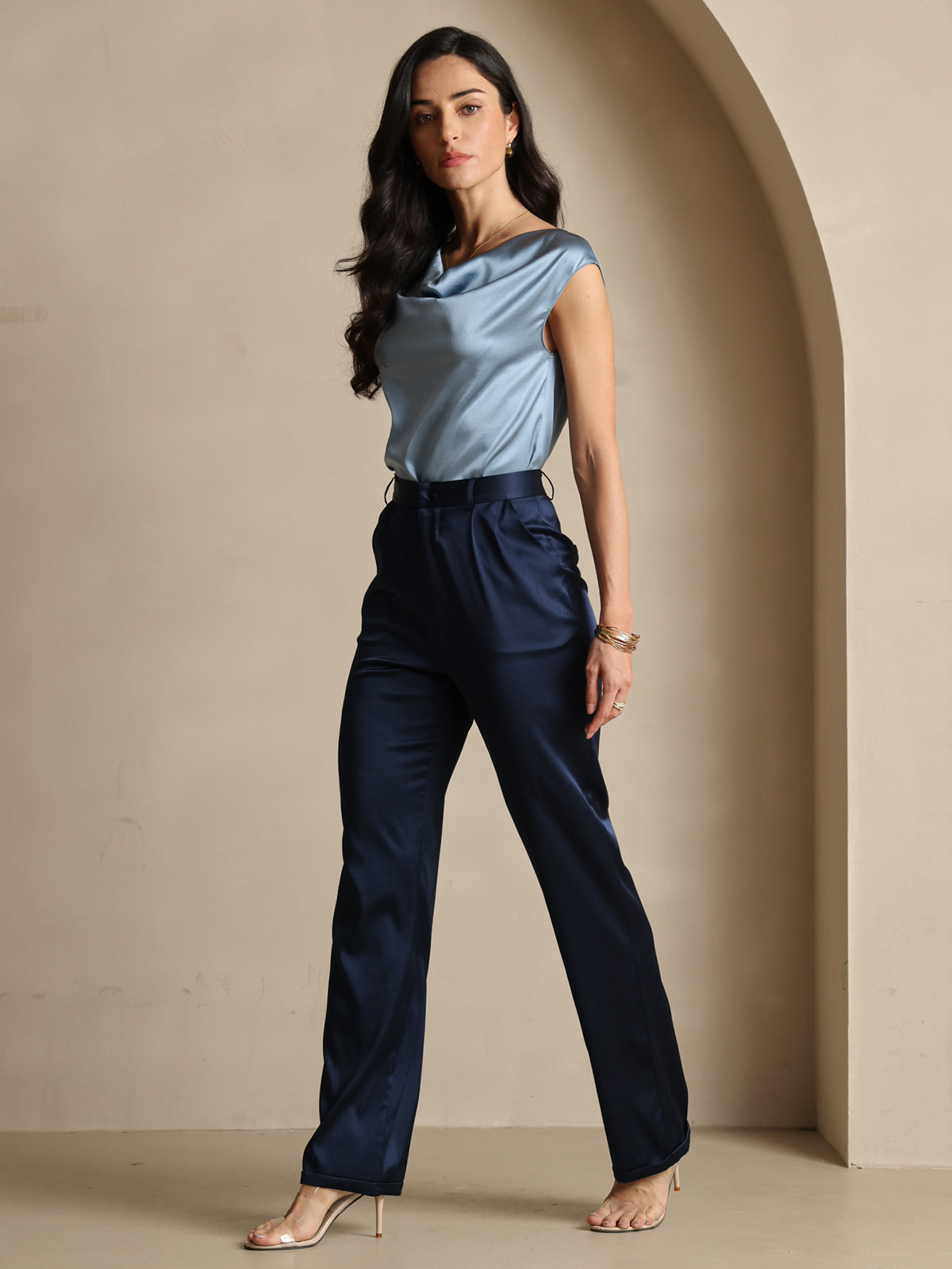 [Dark Blue] SilkSilky-AU 19Momme Silk Womens Pants 008
