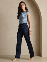 [Dark Blue] SilkSilky-AU 19Momme Silk Womens Pants 008