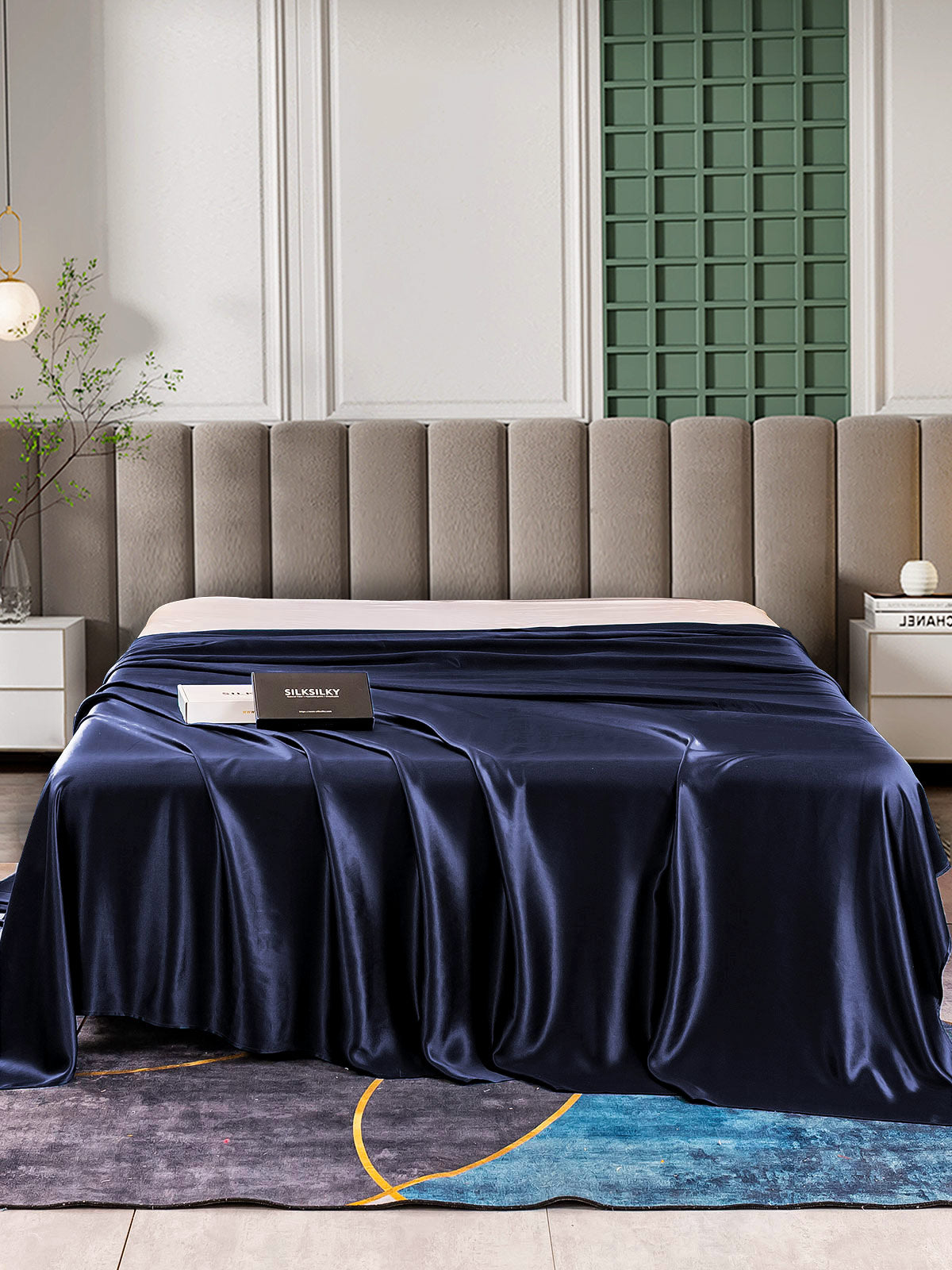 [Dark Blue] SilkSilky-AU 25Momme Pure Silk Sheet 002
