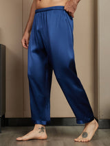 [Dark Blue] SilkSilky-AU Pure Silk Mens Sleep Bottoms 004