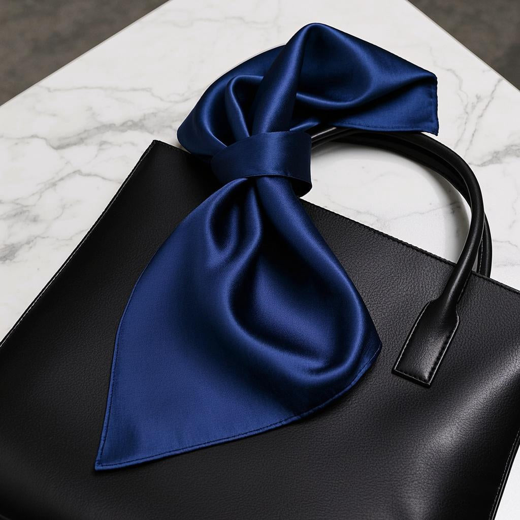 [Dark Blue] SilkSilky-AU Pure Silk Scarf 001