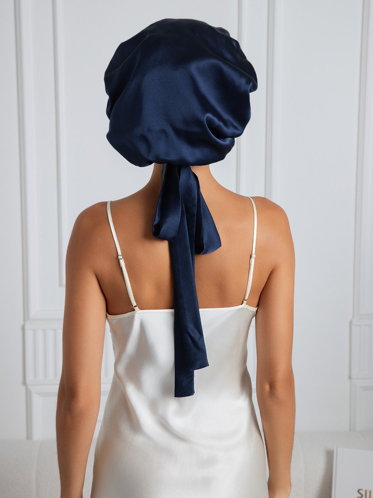 [Dark Blue] SilkSilky-AU Pure Silk Sleep Cap 003