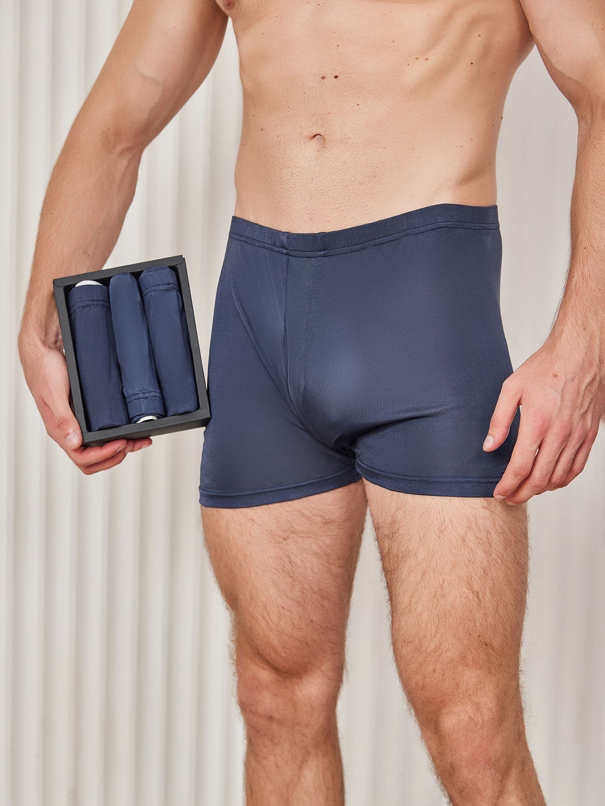 [Dark Blue] SilkSilky-AU Silk Knitted Mens Underwear 001