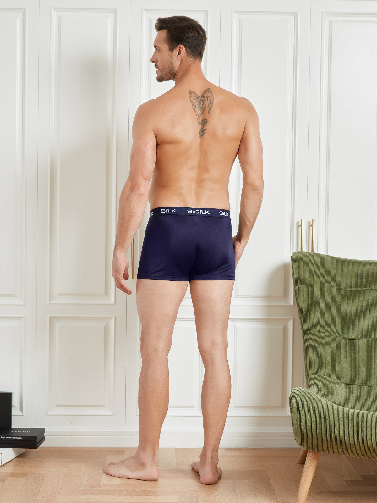 [Dark Blue] SilkSilky-AU Silk Knitted Mens Underwear 002