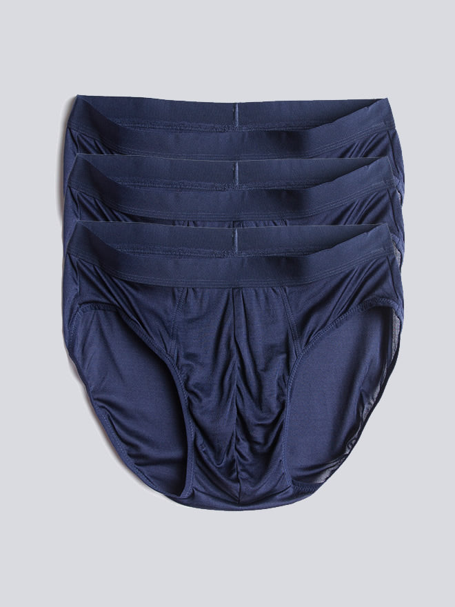 [Dark Blue] SilkSilky-AU Silk Knitted Mens Underwear 005