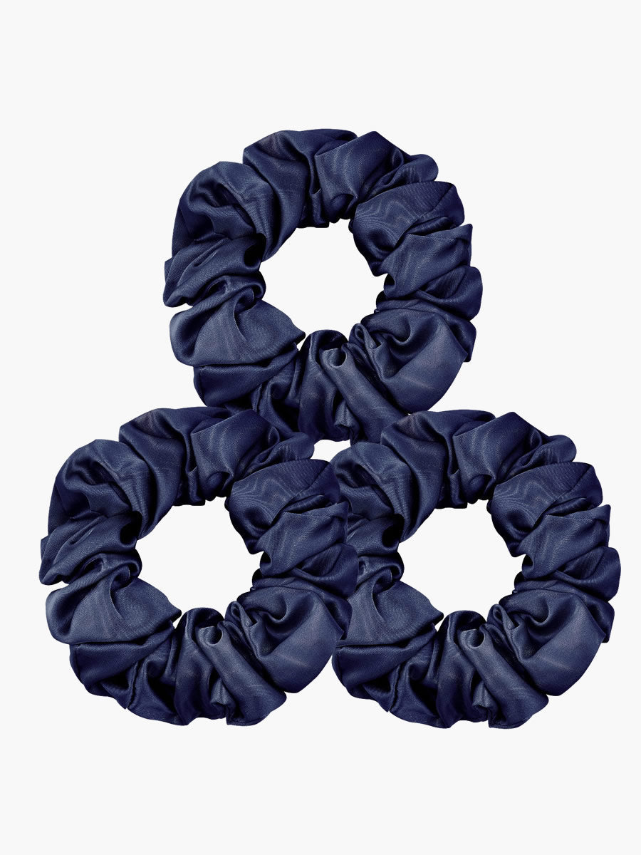 [Dark Blue] SilkSilky-AU 19Momme Scrunchie 002