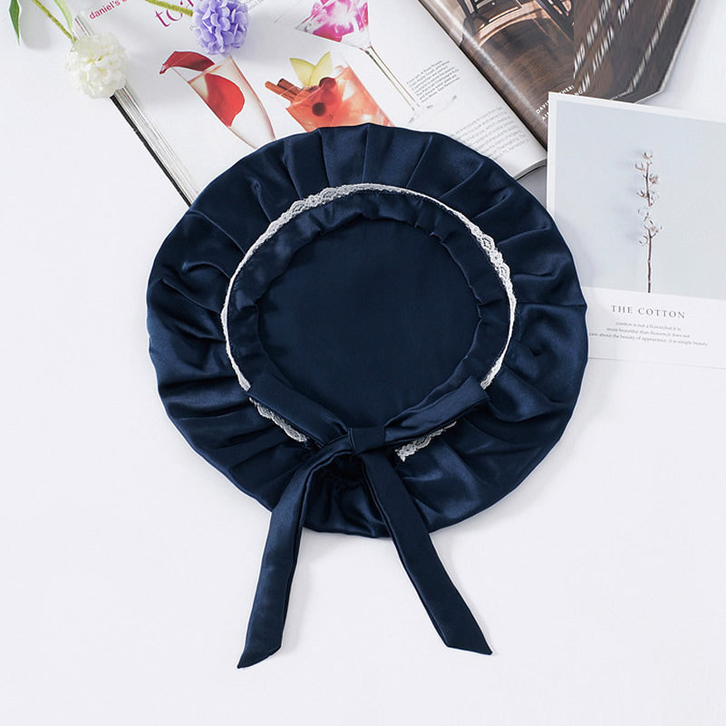[Dark Blue] SilkSilky-AU Pure Silk Sleep Cap 003