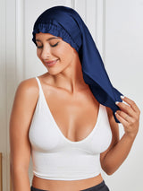 [Dark Blue] SilkSilky-AU Pure Silk Sleep Cap 005
