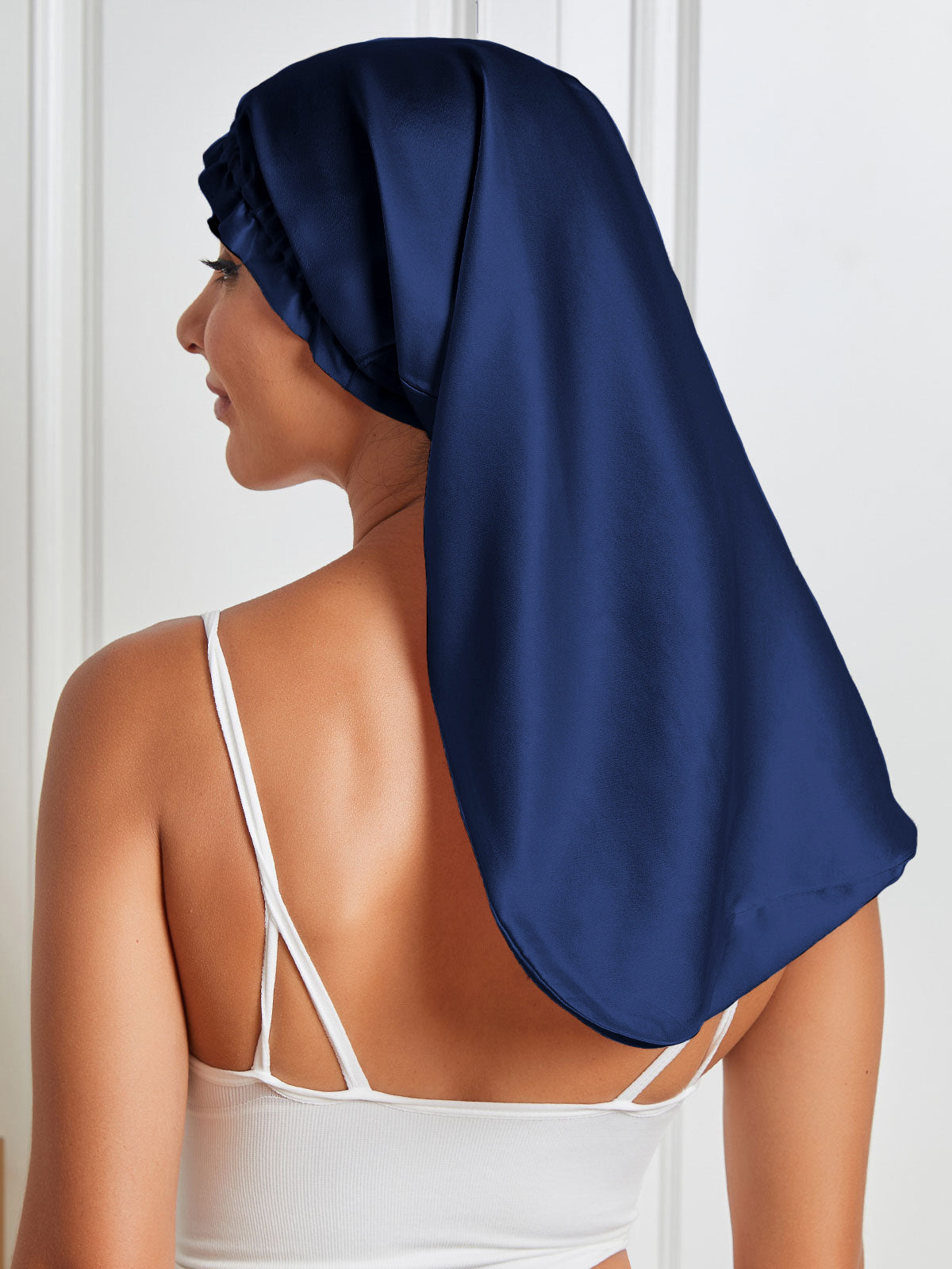 [Dark Blue] SilkSilky-AU Pure Silk Sleep Cap 006