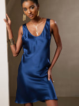 [Dark Blue] SilkSilky-AU Sleeveless Scoop Neck Dress 003