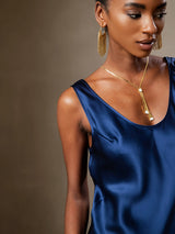 [Dark Blue] SilkSilky-AU Sleeveless Scoop Neck Dress 004