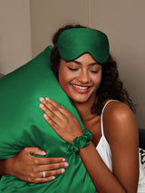 [Dark Green] SilkSilky-AU 19Momme Pure Silk Pillowcase Set 001