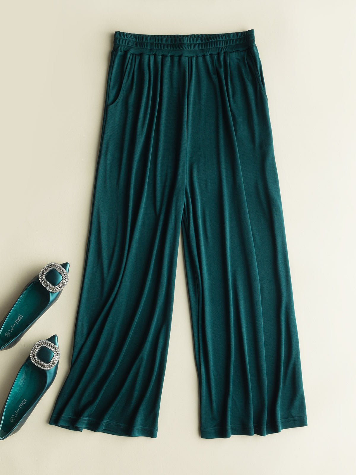 [Dark Green] SilkSilky-AU Silk Knitted Womens Pants 003