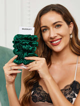 [Dark Green] SilkSilky-AU Scrunchie 001