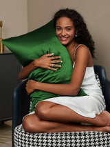 [Dark Green] SilkSilky-AU 30Momme Pillowcase 002